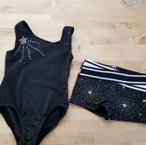 More Than Magic, Small 6/6X, Gymnastics leotard and shorts